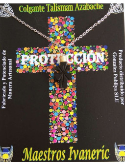 Jet-Mineral-Kreuz-Anhänger, ca 2,5cm