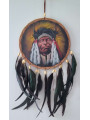 Handgemalter Traumfänger Indianerhäuptling. 26x54 ungefähr.