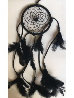 Schwarz gefiederter Traumfänger 40cm