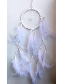 Weißer Traumfänger mit Federn 50cm