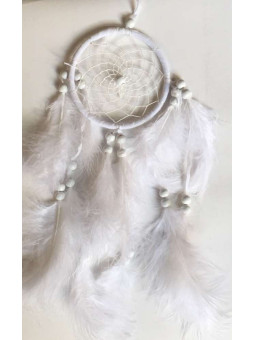 Weißer Traumfänger mit Federn 40cm