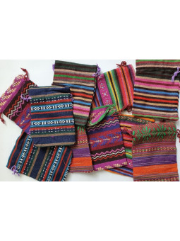 Assorted Pack 10 Ethnic Cotton Bags 14cm X 10cm
