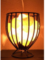 Schmiedeeisen-Lampe mit Himalaya-Salz-Stücken. 16 X 22 cm