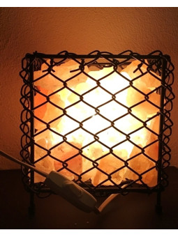 Schmiedeeisen Lampe mit Himalaya-Salz Chunks. 18 X 18cm