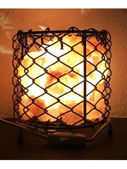 Schmiedeeisen-Lampe mit Himalaya-Salz Chunks. 16 X 16cm