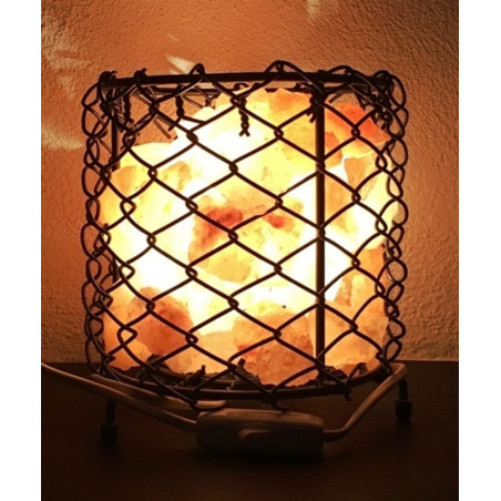 Schmiedeeisen-Lampe mit Himalaya-Salz Chunks. 16 X 16cm