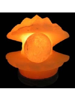 Handgemachte Salzlampe in Muschelform mit Perle, von 2 bis 4 kg