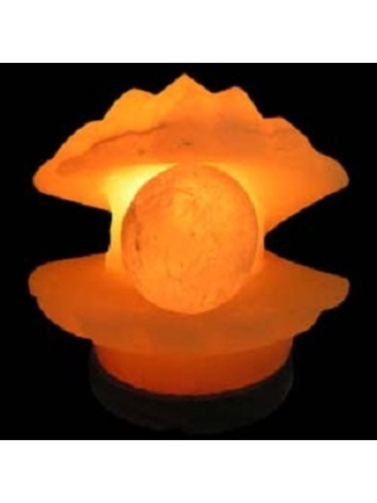 Handgemachte Salzlampe in Muschelform mit Perle, von 2 bis 4 kg