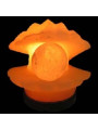 Handgemachte Salzlampe in Muschelform mit Perle, von 2 bis 4 kg