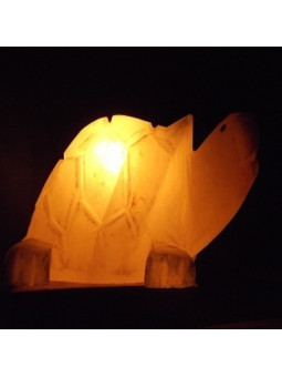 Handgefertigte Salz-Schildkröte Lampe, 15x20 cm