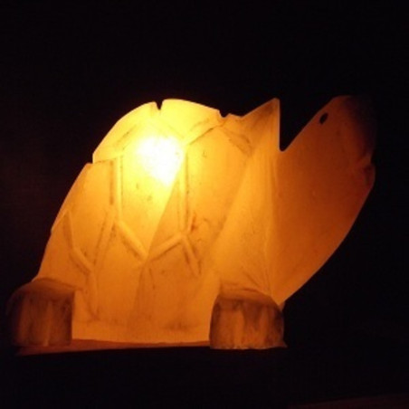 Handgefertigte Salz-Schildkröte Lampe, 15x20 cm