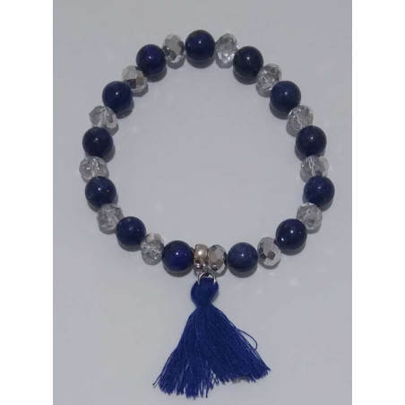 Kamel-Jaspis Mineralien-Armband mit Quaste