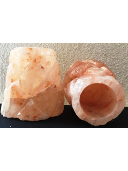 Natürlicher Himalaya-Salz-Kerzenständer. Datil Form.