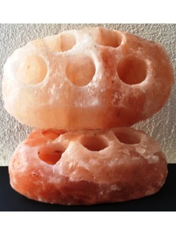 Himalayasalz-Kerzenhalter 25x17 Natur. 5 Löcher.