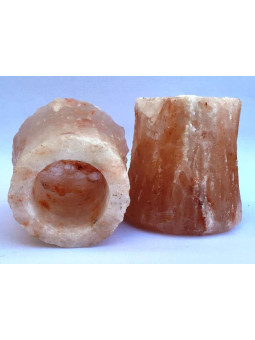 Natürlicher Himalayasalz-Kerzenhalter. Baum.