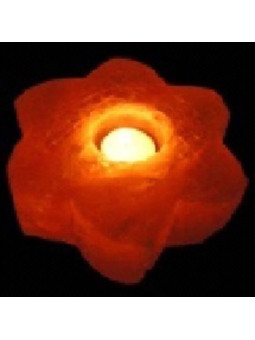 Natürlicher Himalayasalz-Kerzenständer. Blumenkugel