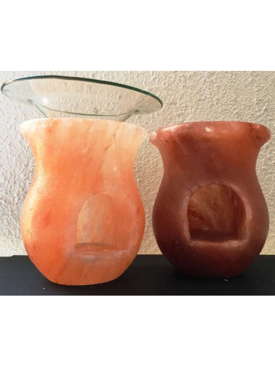 Natürliches Himalaya-Salz Ölbrenner Glas geformt Ölbrenner