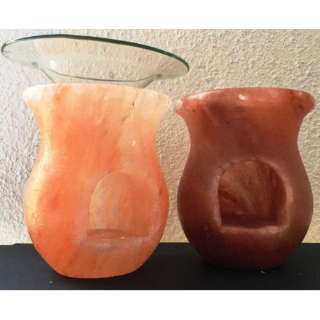 Natürliches Himalaya-Salz Ölbrenner Glas geformt Ölbrenner