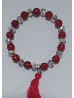 Lavastein Mineralien-Armband mit Quaste