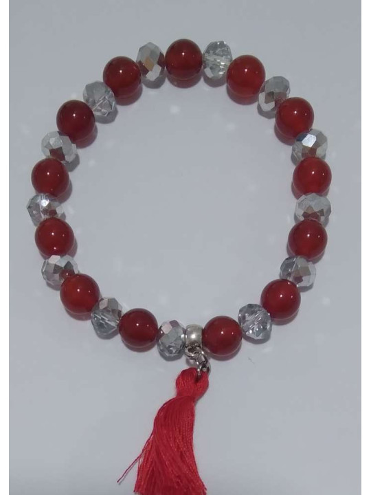 Lavastein Mineralien-Armband mit Quaste