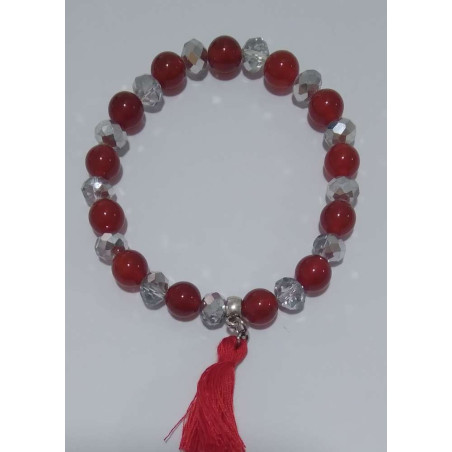 Lavastein Mineralien-Armband mit Quaste