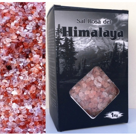 Himalayasalz 1,3mm. Packung mit 1 Kilo. Mit Box