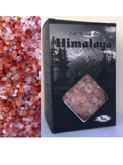 Himalayasalz 2,4mm. Packung mit 1 Kilo. Mit Box