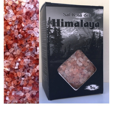 Himalayasalz 2,4mm. Packung mit 1 Kilo. Mit Box