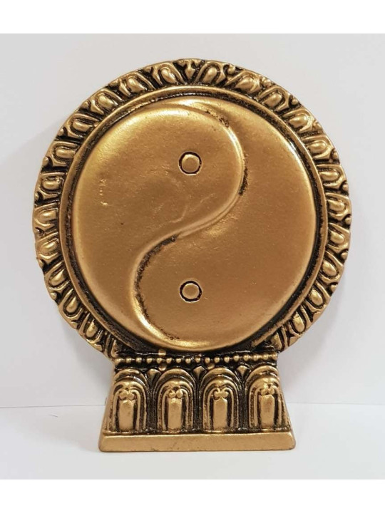 Goldene Harz Yin Yang Figur. 8cm