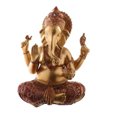 Ganesh Figur, Rot und Gold 19cm