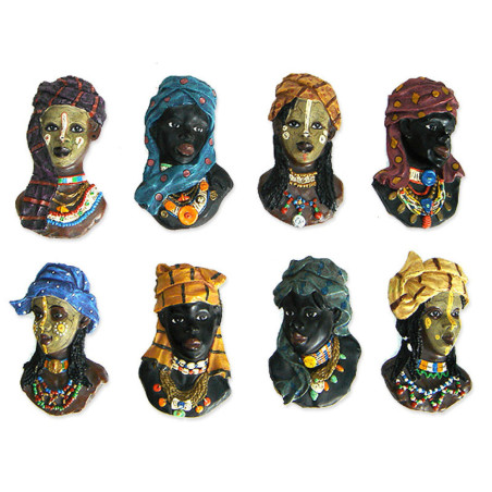 Harz Magnet Afrikanische Figuren, 8,5 x 5,5(Zufällige Figur)