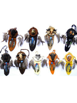 Indischer Leder-Autoaufhänger ca. 36 cm (Zufallsmodelle)