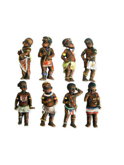 Harzmagnet Afrikanische Kinderfiguren, 9 cm (Zufallsfiguren)