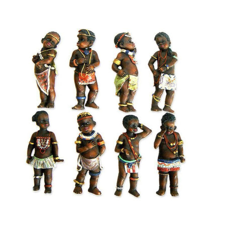 Harzmagnet Afrikanische Kinderfiguren, 9 cm (Zufallsfiguren)