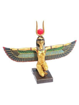 Ägyptische goldene Isis Figur mit ausgestreckten Flügeln.  25 cm breit