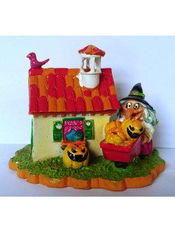 Kunstharz Hexe mit Haus