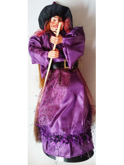 Hexe von 35cm Violett, mit Licht und Ton