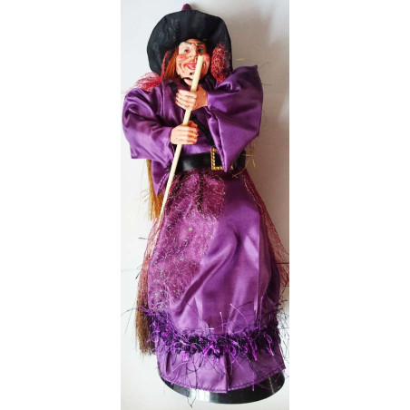 Hexe von 35cm Violett, mit Licht und Ton