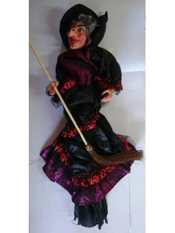 Schwarze Hexe mit Licht, Ton und Bewegung 45cm