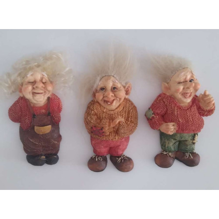 Troll-Magnet aus Harz. Zufällige Figuren