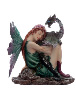 Fee Geist des Waldes, Drache flüstert. Höhe 12cm X 11cm Tiefe.