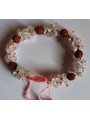 Rosenquarz Mineralien-Chip Armband mit Rudraksh