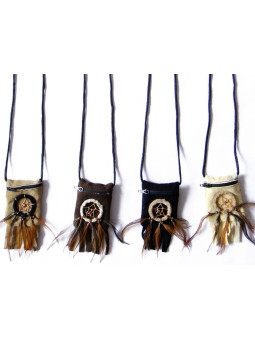 Indische Ledertasche 4,5 x 10 cm Höhe ca.(Zufällige Modelle)