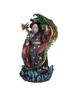 Drachenfigur mit Zauberergeist, 23cm H x 12,5B x 12,5Cm