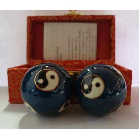 Chinesische blaue Kugel Gesundheit Ball, Yin-Yang-Symbol