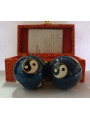 Chinesische blaue Kugel Gesundheit Ball, Yin-Yang-Symbol