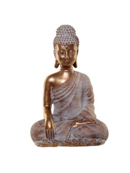 Thailändische Erleuchtungs-Buddha-Figur, Weiß und Gold. 21 cm