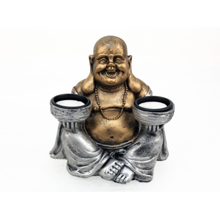 Harz Buddha 15 x 15 cm Kerzenständer