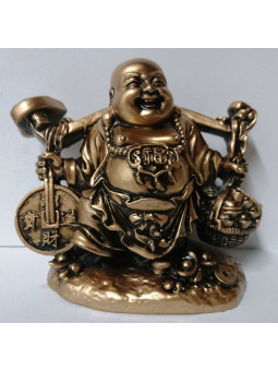 Glücklicher Buddha aus Harz 12x10cm