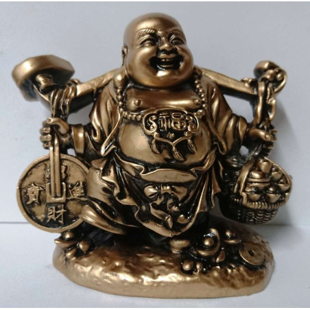 Glücklicher Buddha aus Harz 12x10cm